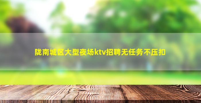 陇南城区大型夜场ktv招聘无任务不压扣